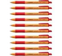 STABILO Ballpoint Pens Pointball - Click Mechanism - Pack of 10, Red