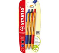 STABILO pointball - Ballpoint Pen - Pack of 3 - Blue, Black, Red