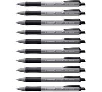 STABILO pointball colorful - Ballpoint Pen - Pack of 10 - Dark Grey with Black Ink