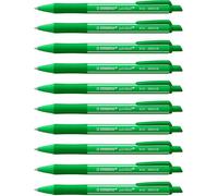 STABILO pointball colorful - Ballpoint Pen - Pack of 10 - Mint Green with Green Ink