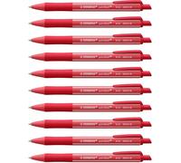 STABILO pointball colorful - Ballpoint Pen - Pack of 10 - Rust Red with Red Ink