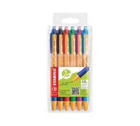 STABILO pointball - Ballpoint Pen - Pack of 6 - Red, Blue, Black, Green, Turquoise, Lilac