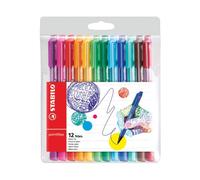 STABILO pointMax - Nylon-Tip Sign Pen - Pack of 12 - Assorted Colours