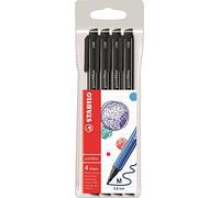 Stabilo pointmax Nylon - Pack of 4 Coloured Sign Pens Medium Tip - Black