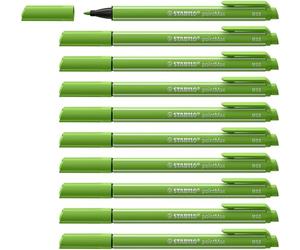 STABILO PointMax Nylon Tip Fineliner - 0.8mm - Pack of 10 - Light Green - 488/33