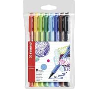 STABILO PointMax Nylon Tip Fineliner - 0.8mm - Wallet of 8 Assorted Colours