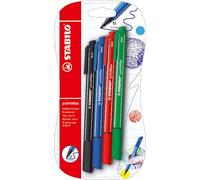 STABILO pointMax - Nylon-Tip Sign Pen - Pack of 4 - Ultramarine, Black, Carmine, Green