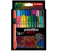 STABILO pointMax - Nylon-Tip Sign Pen - ARTY - Pack of 24 - Assorted Colours