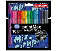 STABILO pointMax - Nylon-Tip Sign Pen - Snooze One Edition - Pack of 15 - Assorted Colours