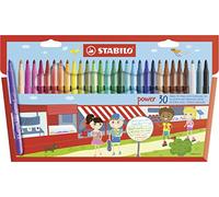 Stabilo 280/30-01 Power Fibre Tip Pen, Assorted Colours - Wallet of 30