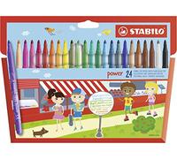 STABILO power - Medium Fibre-Tip Pen - Pack of 24 - Assorted Colours
