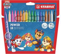 STABILO power PAW Patrol | Medium Fibre-Tip Pen - Wallet of 18 - with PAW Patrol Print