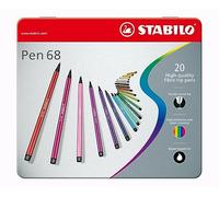 STABILO Premium Felt Tip Pen Pen 68 - Tin of 20 - Assorted Colours