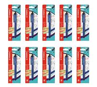 STABILO Retractable Gel Rollerball PALETTE - Blue x 10