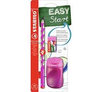 STABILO School Set EASYgraph Pencil + EASYsharpener + EASYeraser - Right-Handed - pink