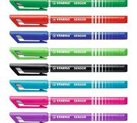STABILO SENSOR F - Fineliner with Cushioned F-Tip - 8 in Pack - Assorted Colours