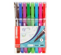 STABILO SENSOR F - Fineliner with Cushioned F-Tip - 8 in Pack - Assorted Colours