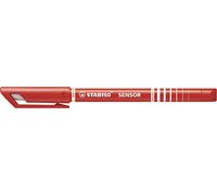 STABILO SENSOR F Fineliner with Spring-Loaded Tip, Fine, Single Pen, Red