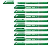 STABILO SENSOR fine - Fineliner with Cushioned F-Tip - Pack of 10 - Green