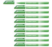 STABILO SENSOR fine - Fineliner with Cushioned F-Tip - Pack of 10 - Light Green