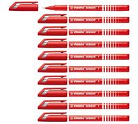STABILO SENSOR fine - Fineliner with Cushioned F-Tip - Pack of 10 - Red