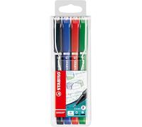 STABILO SENSOR fine - Fineliner with Cushioned F-Tip - Pack of 4 - Green, Red, Blue, Black