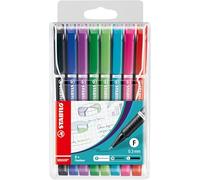 STABILO SENSOR fine - Fineliner with Cushioned F-Tip - Pack of 8 - Assorted Colours