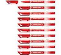 STABILO SENSOR Fineliner Pen 0.3 mm Needlepoint Red 189/40 Pack of 10