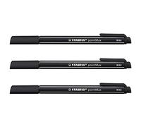 Stabilo Set of 3 Felt-Tip Pens Medium Point Max 0.8 mm Blackaa