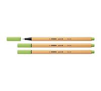 STABILO Set of 3 Felt-Tip Pens with Fine Point Tips 88-0.4 mm Pistachio Green