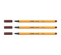 Stabilo stylo-feutres Point 88, 0.4 mm Stroke Width Pack of 3, Brown