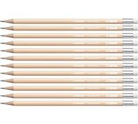 STABILO Swano Pastel - Graphite Pencil with Eraser - Pack of 12 - Apricot - Degree HB