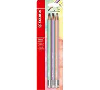 STABILO Swano Pastel - Graphite Pencil with Eraser - Pack of 6 - Assorted Colours - Degree HB