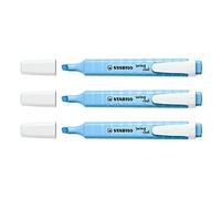 STABILO Swing Cool Highlighters 1-4 mm Bevelled Tip Pack of 3 Pastel Sky Blueaa