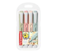 STABILO swing cool NatureCOLORS - Highlighter - Pack of 4 - Mud Green, Sienna, Beige, Warm Grey