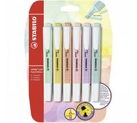 STABILO Swing Cool Pastel Highlighters Pack of 6 Chisel Tip Pens