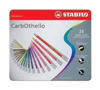 1 Pack STABILO Carbothello Chalk Pastel Pencils, 24 Shades - Tinned Art Set