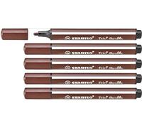 STABILO Triangular Fibre-Tip Pen Trio Scribbi - Pack of 5 - Brown