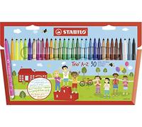 Fibre-Tip Pen with Triangular Grip Zone - STABILO Trio A-Z - Pack of 30 Assorted