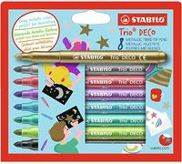STABILO Trio Deco - Metallic Fibre-Tip Pen - Pack of 8 - Assorted Colours