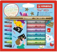 STABILO Trio Deco - Metallic Fibre-Tip Pen - Pack of 8 - Assorted Colours
