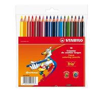 STABILO Triangular Colouring Pencil Trio thick – Pack of 18 – Assorted Colours