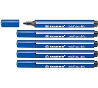 STABILO Trio Scribbi - Triangular Fibre-Tip Pen - Pack of 5 - Blue