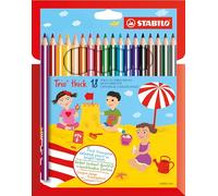 Triangular Colouring Pencil - STABILO Trio thick - Pack of 18 - Assorted Colours