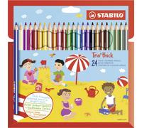 STABILO Trio thick - Triangular Colouring Pencil - Pack of 24 - Assorted Colours