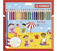 STABILO Trio thick - Triangular Colouring Pencil - Pack of 24 - Assorted Colours