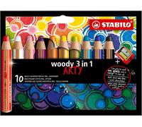 STABILO woody 3-in-1 - Multi-Talented Pencil - ARTY - 10 count (Pack of 1)