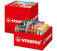 STABILO woody 3-in-1 - Multi-Talented Pencil - Classpack of 76 - with 24 Assorted Colours and 4 Sharpeners