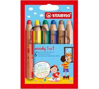 Stabilo Woody 3 In 1 Jumbo Pencils Pack Of 6 Assorted Colours