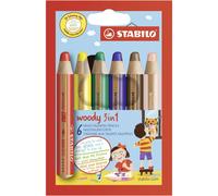 STABILO Woody 3-in-1 Multi-Talented Pencil Wallet of 6 Assorted Colours